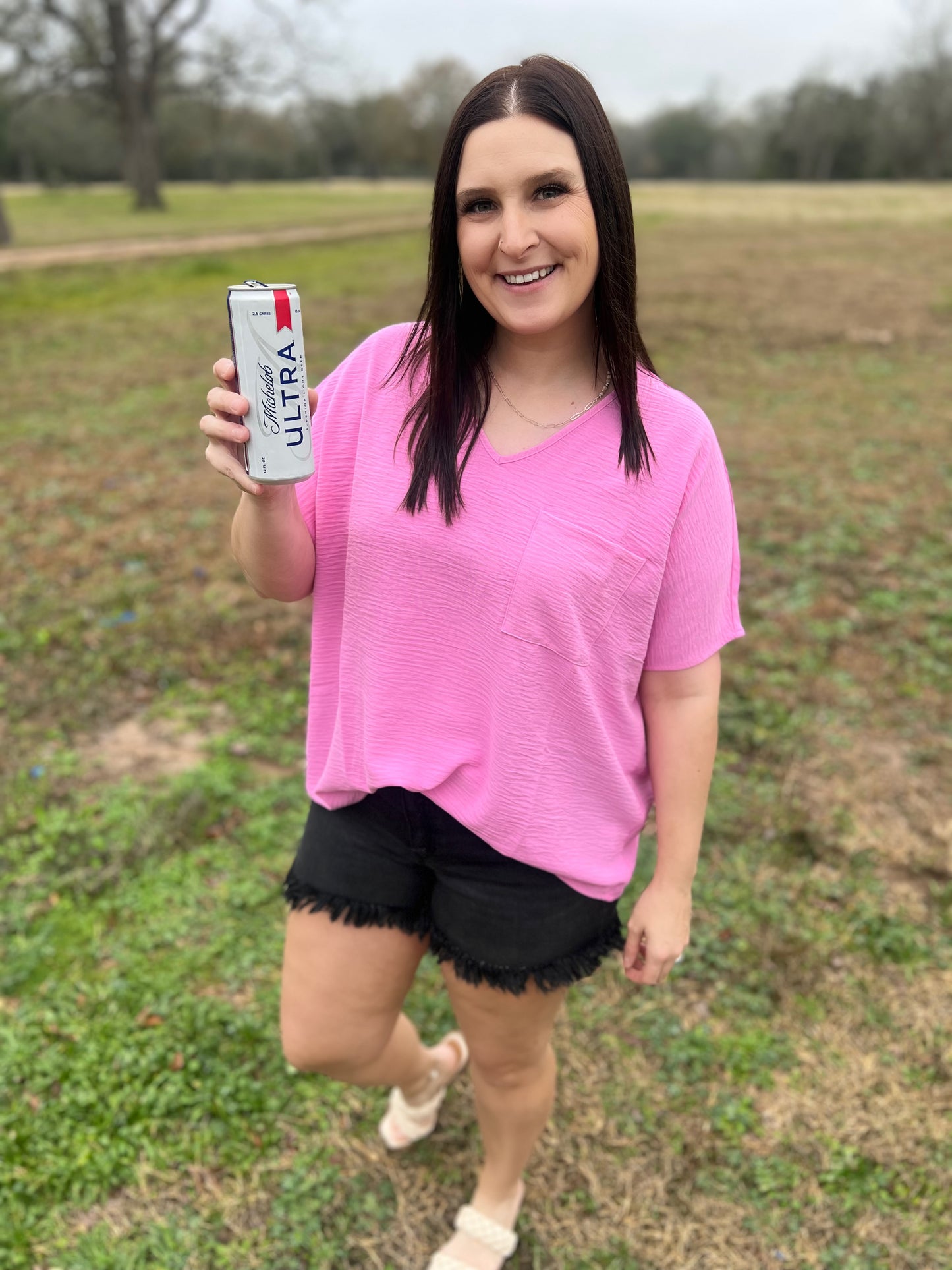 Oversized SS Candy Pink Top