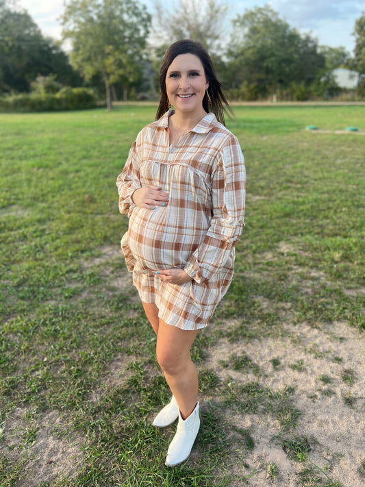 Brown Babydoll Dress