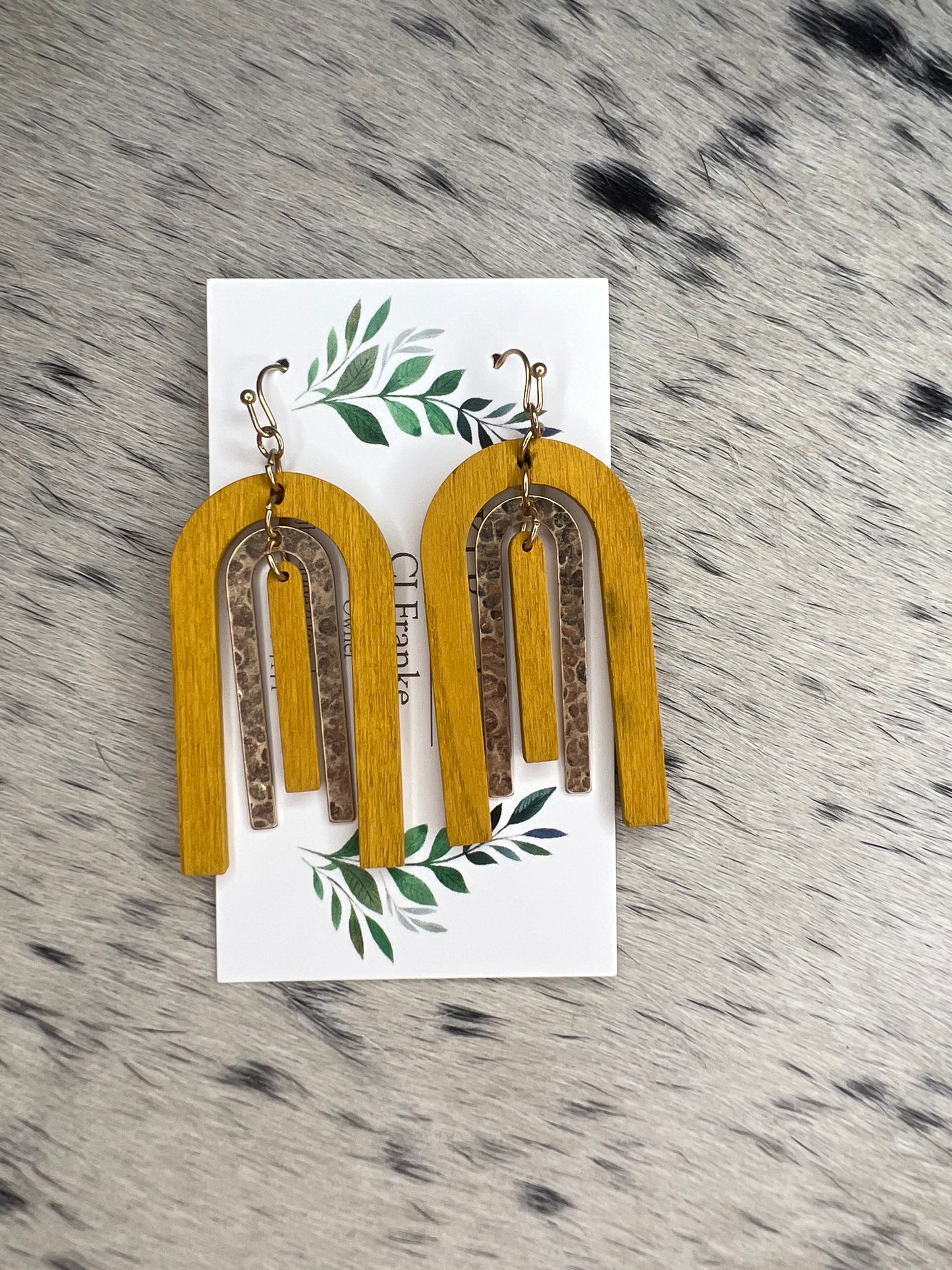 Wooden/Metal Earrings Asst
