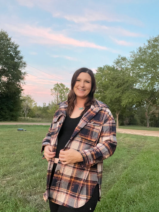 Blue Oversized Flannel