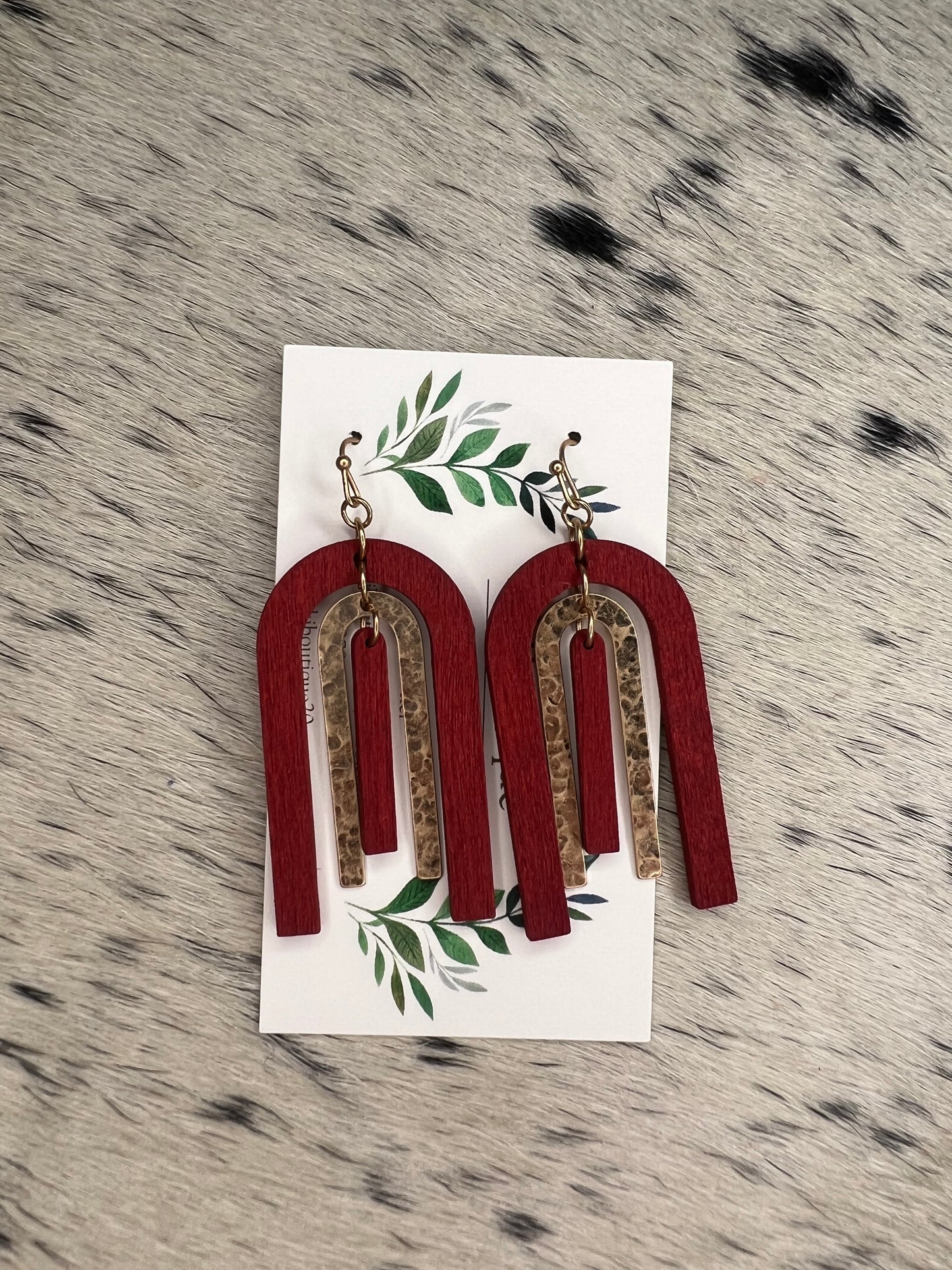 Wooden/Metal Earrings Asst