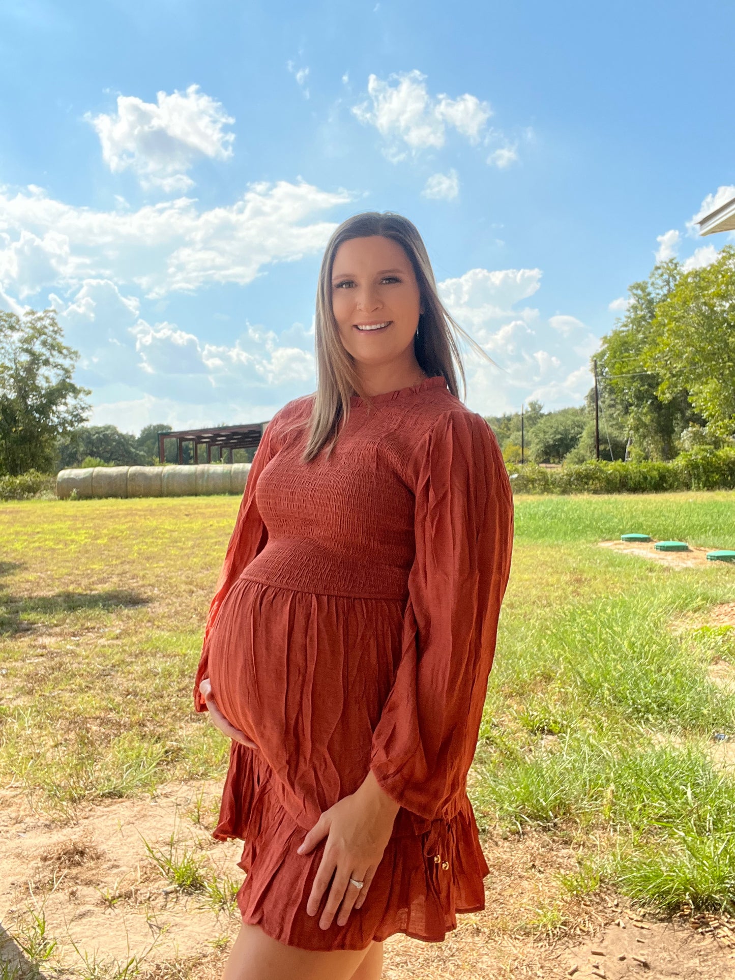 Rust LS Dress