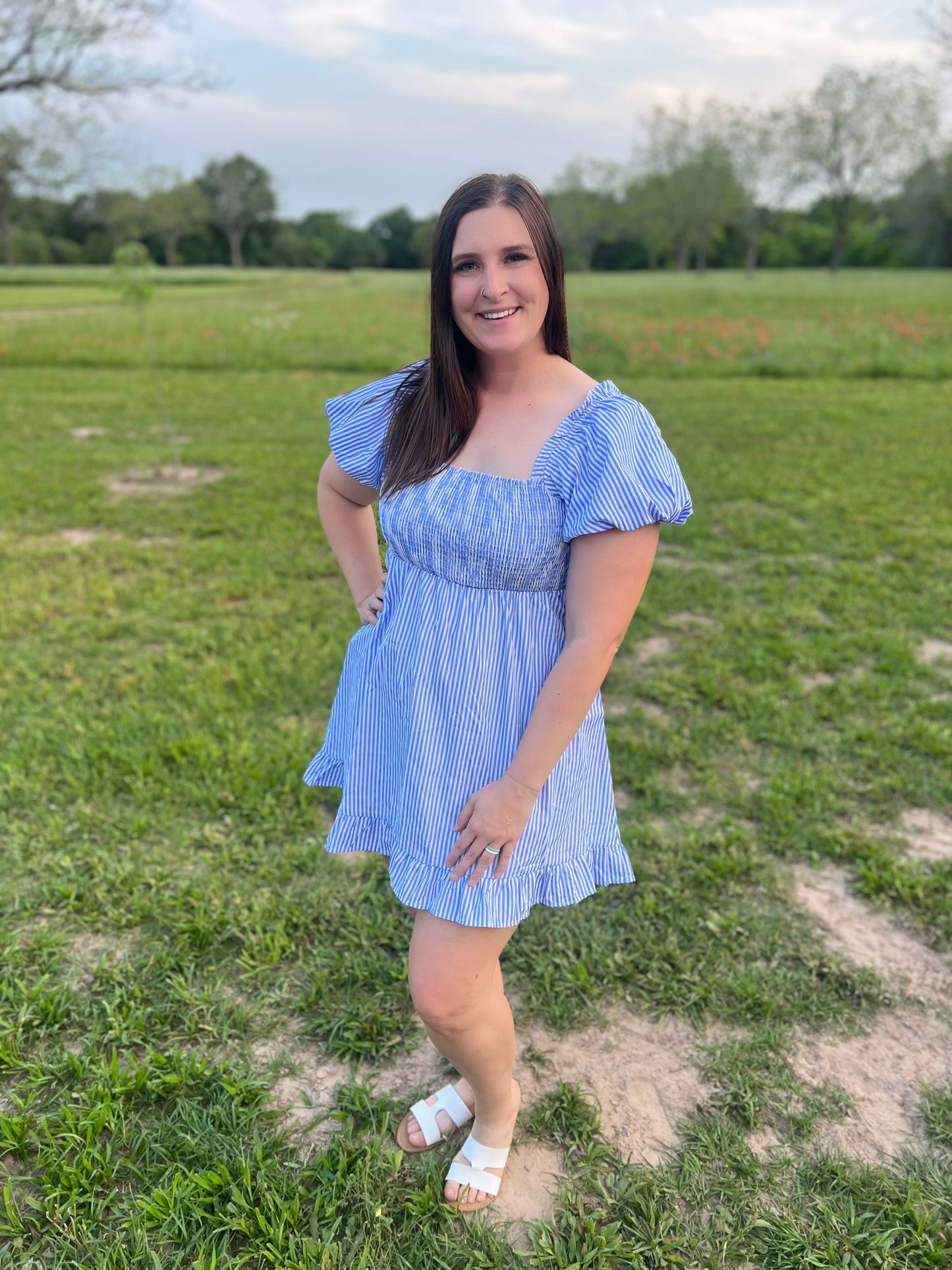 Blue Striped Dress