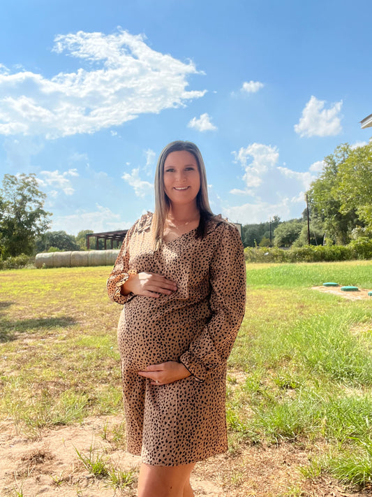 Leopard LS Dress