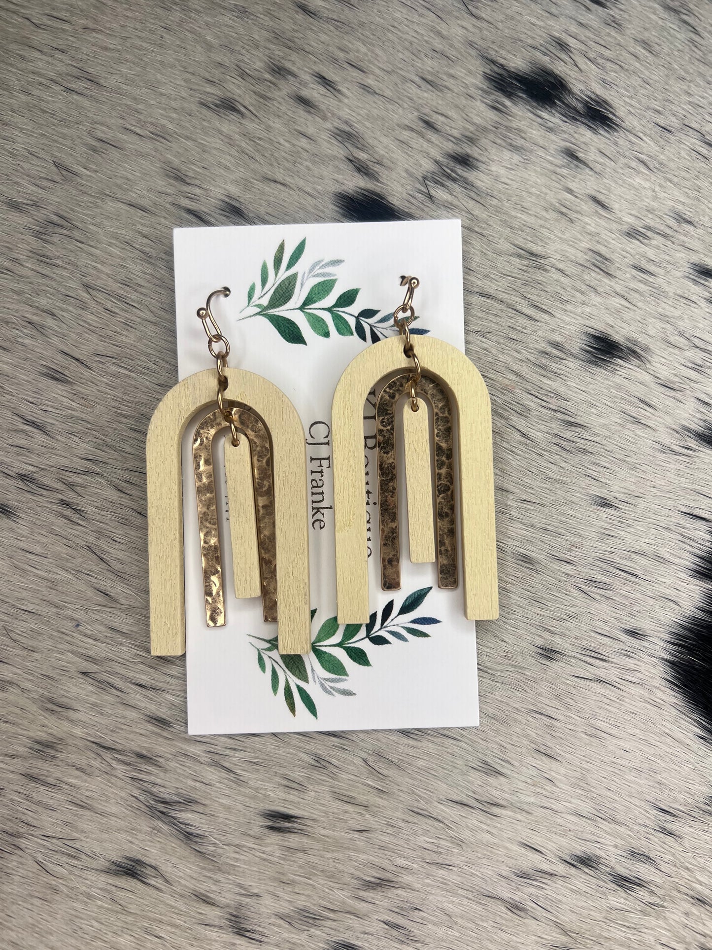 Wooden/Metal Earrings Asst