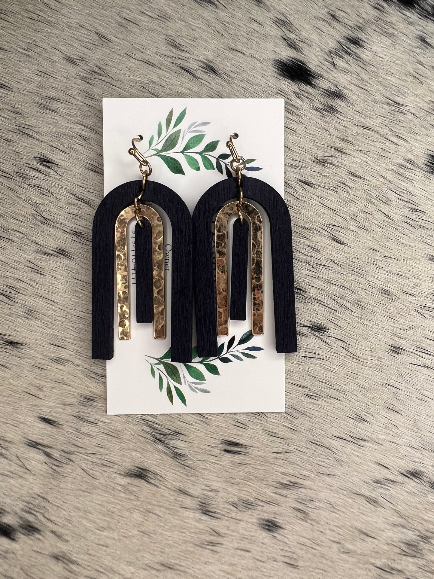 Wooden/Metal Earrings Asst