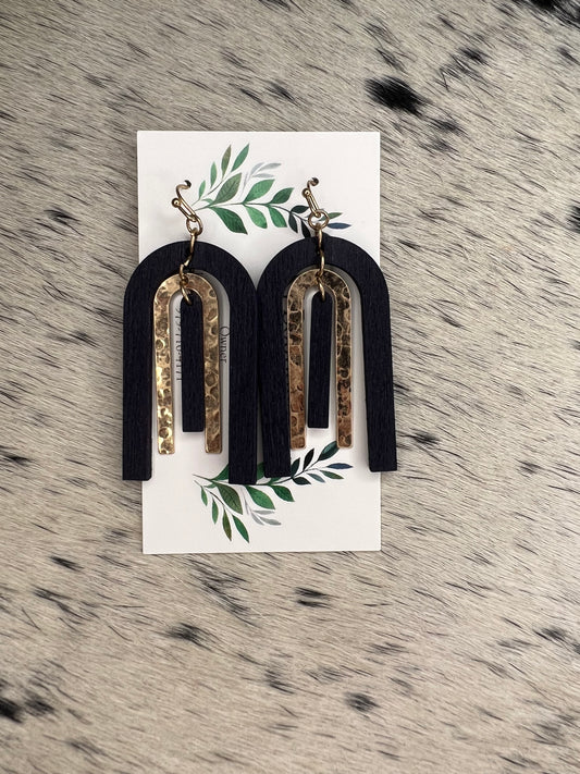 Wooden/Metal Earrings Asst