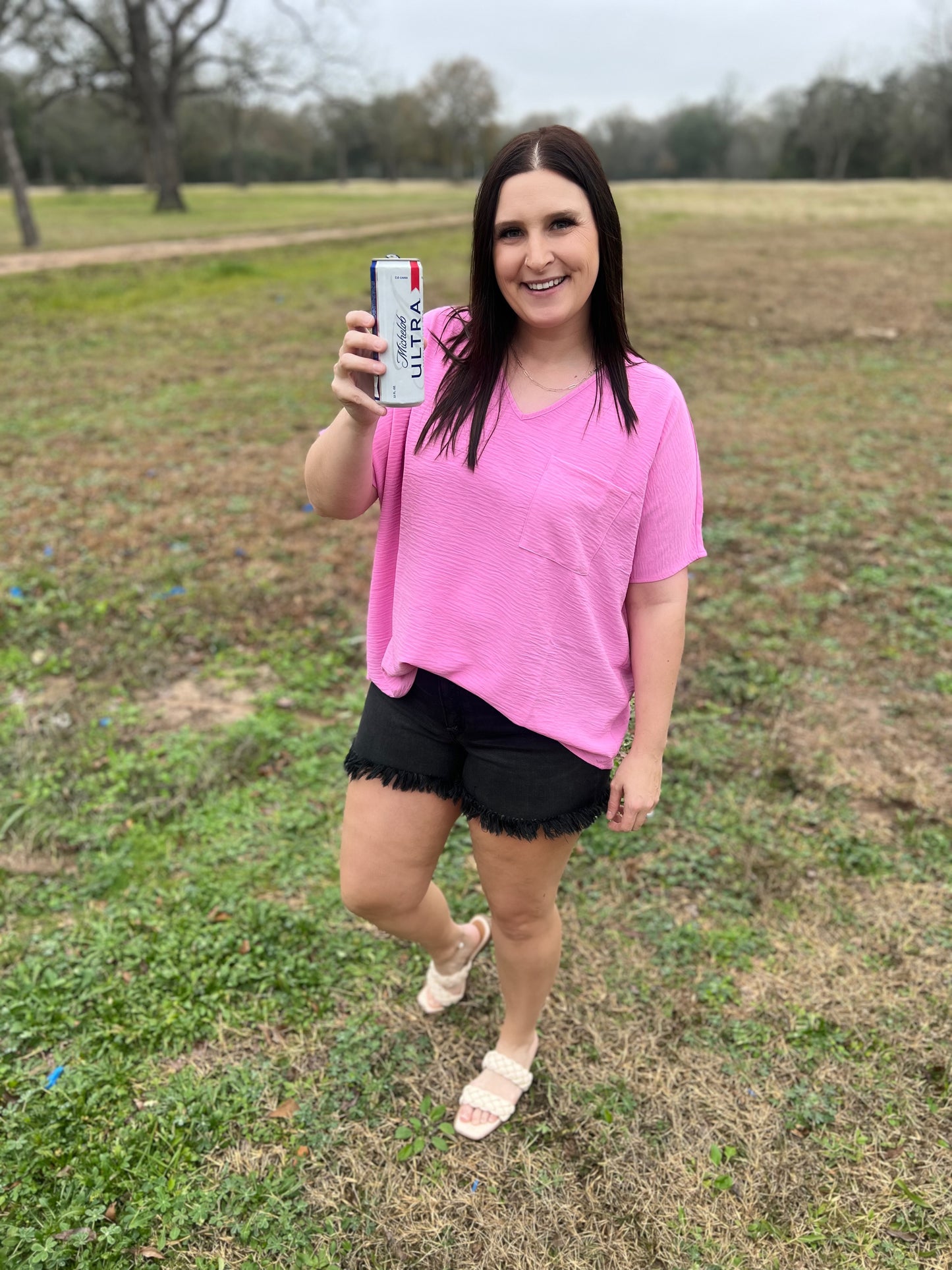 Oversized SS Candy Pink Top