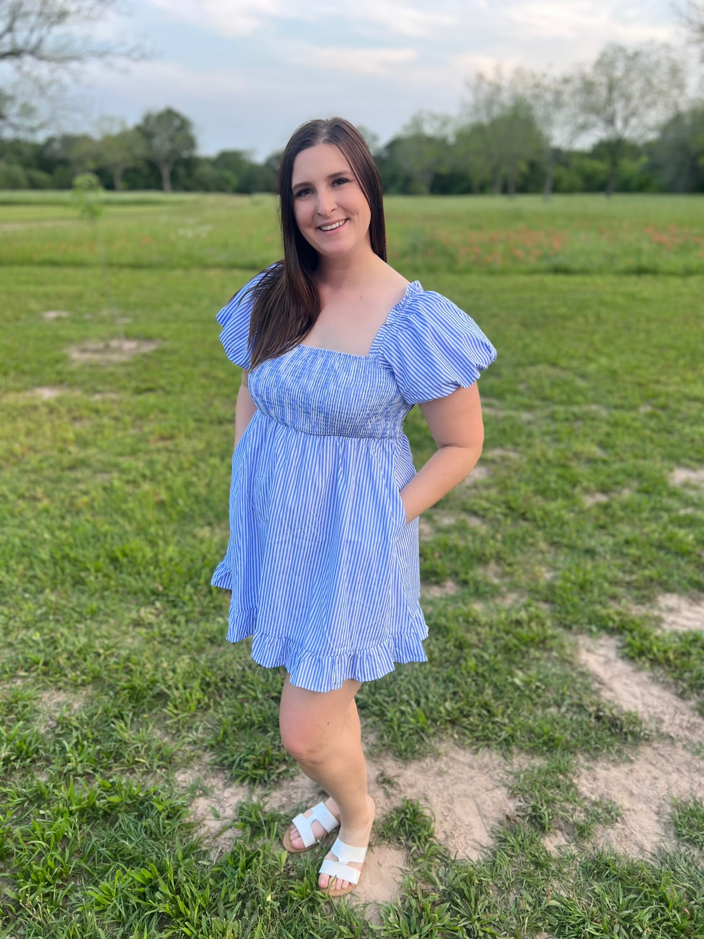 Blue Striped Dress