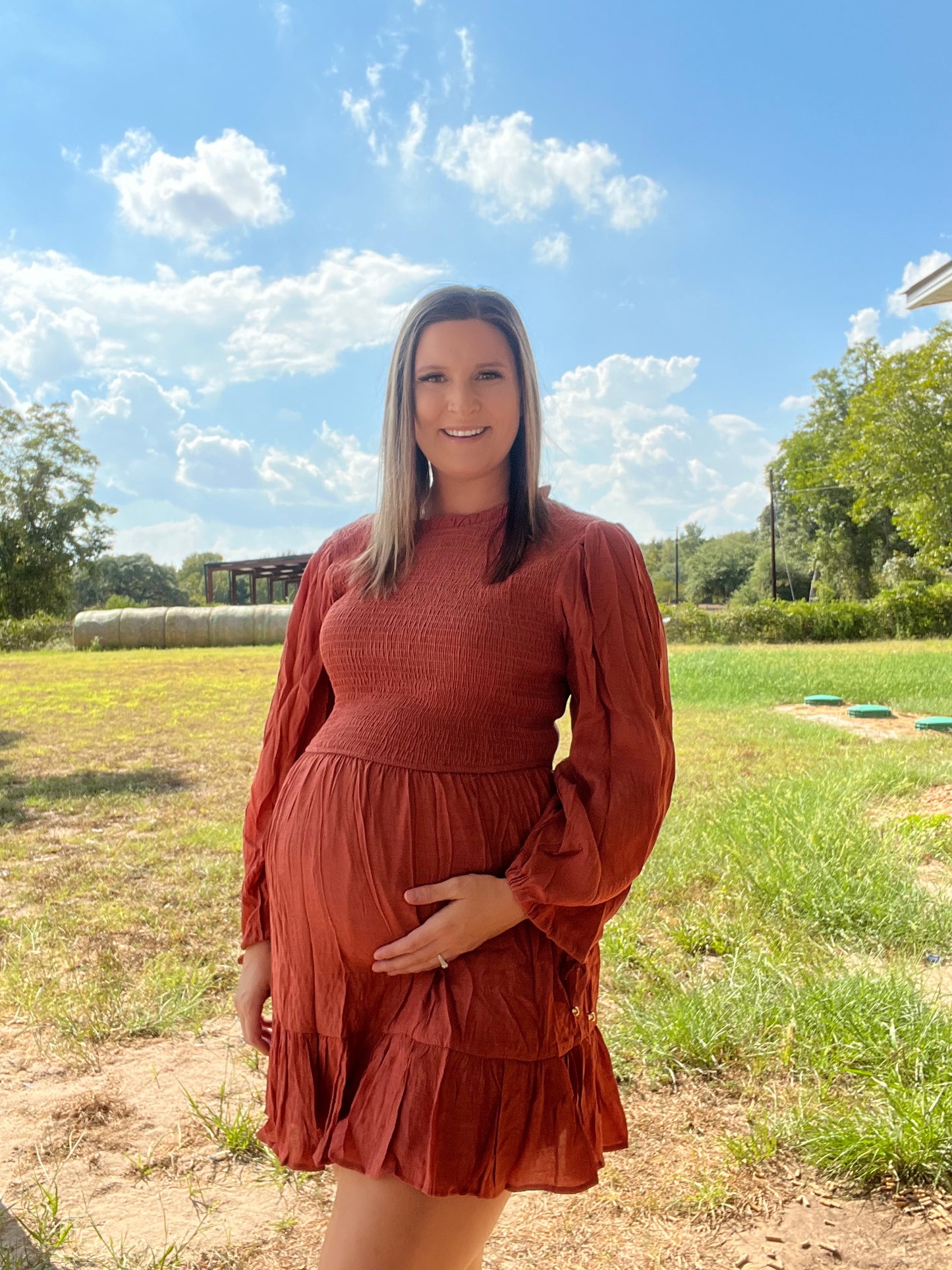 Rust LS Dress