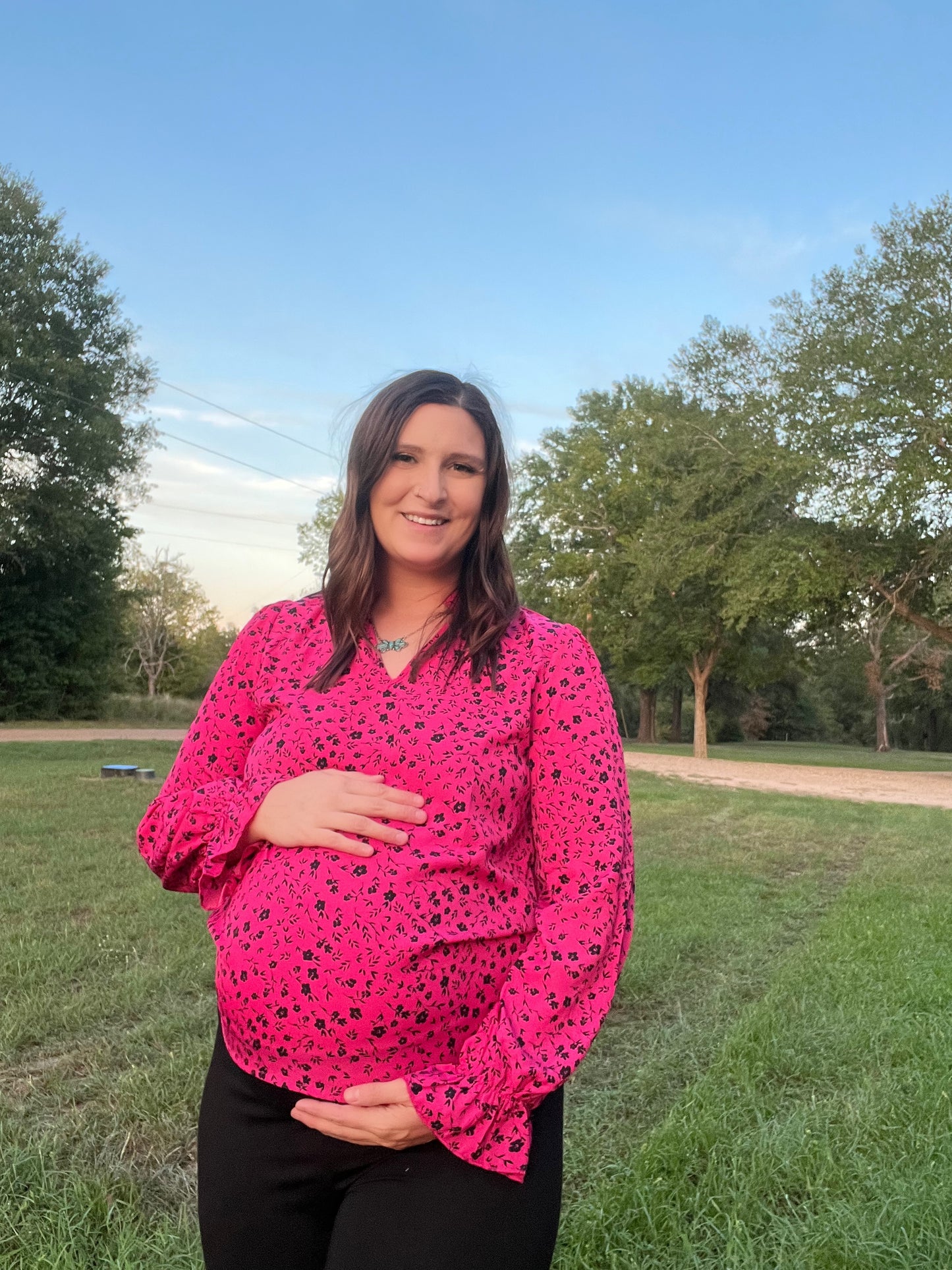 Pink Floral Blouse