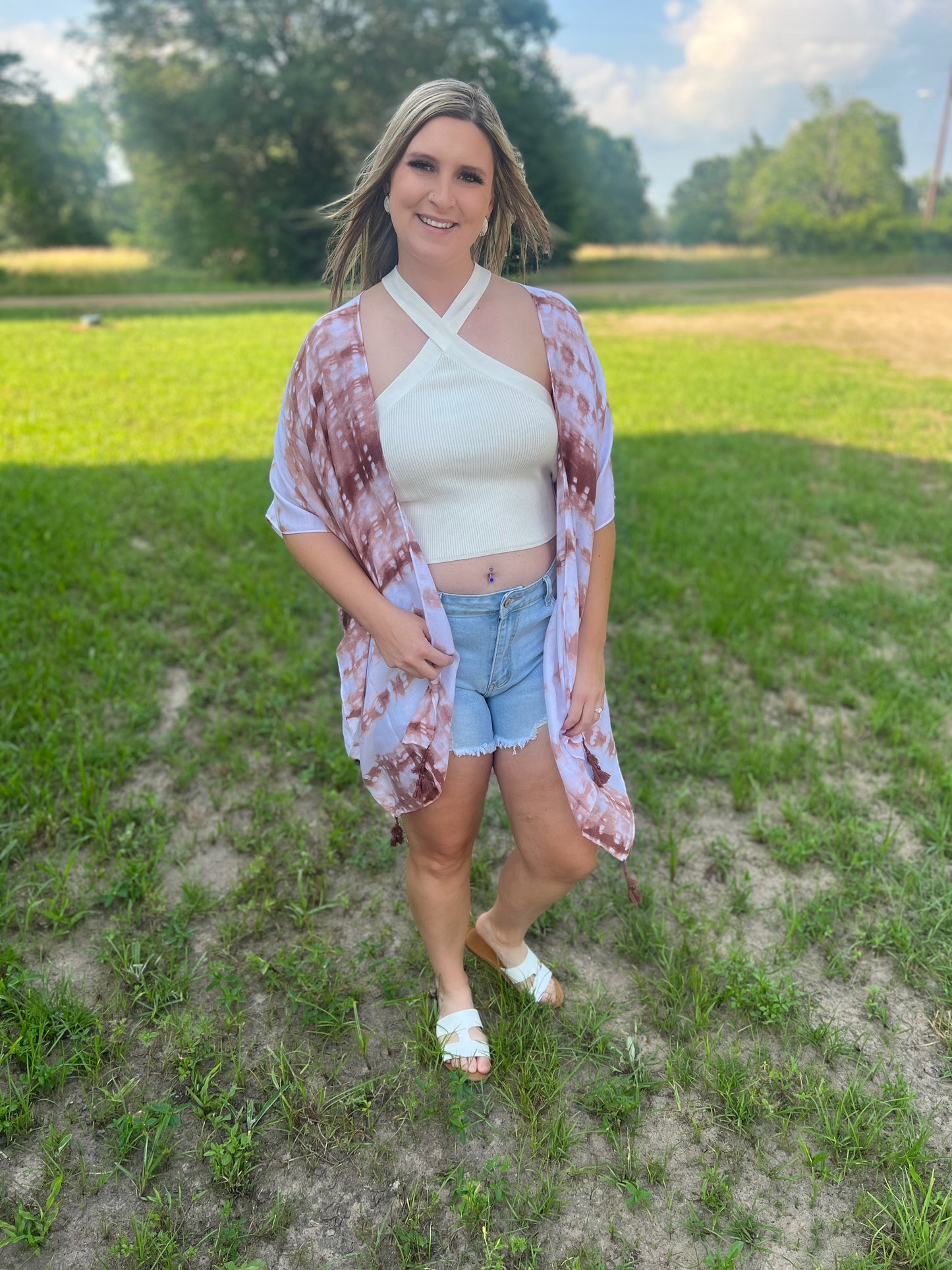White/Brown Kimono