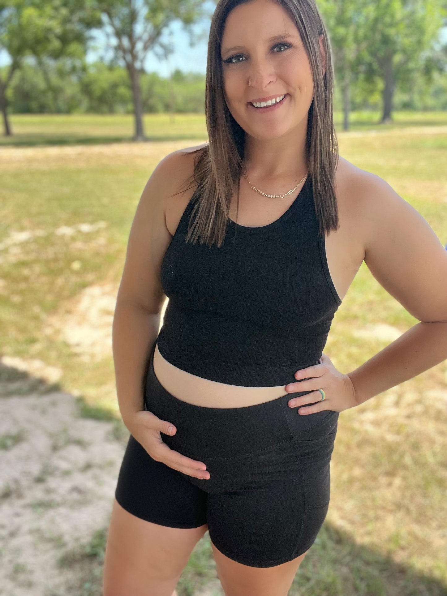Racerback Black Crop