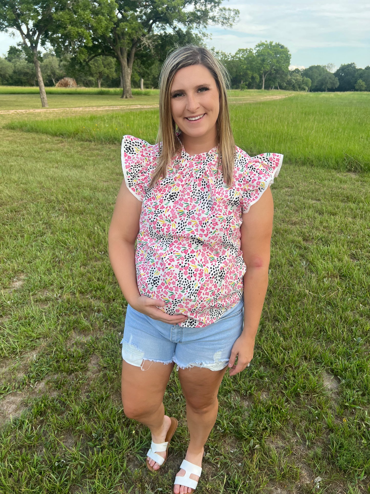Speckle Floral Top