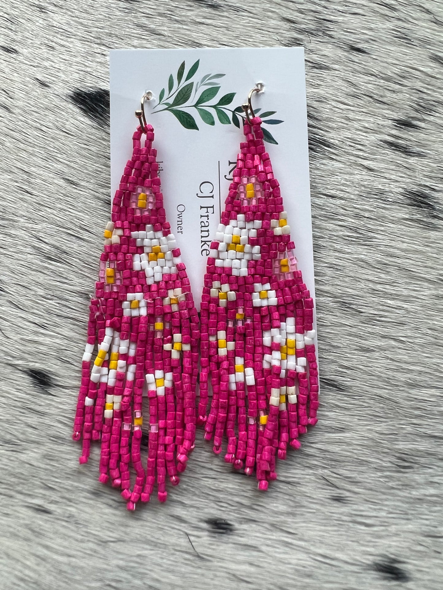 Beaded Flower Earrings Asst
