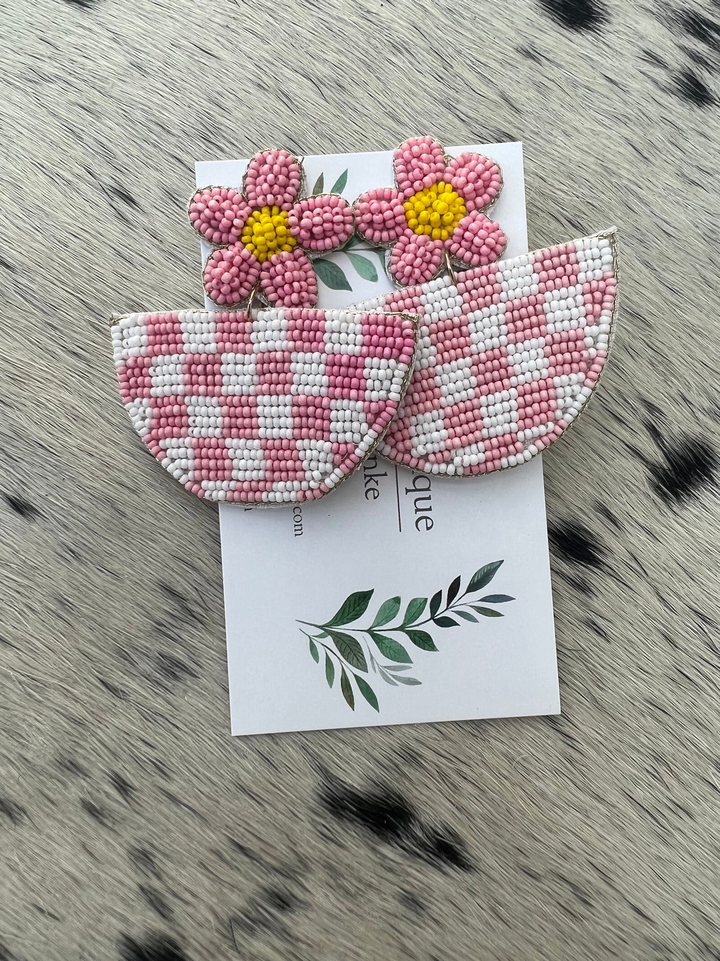 Checkered Earrings Asst