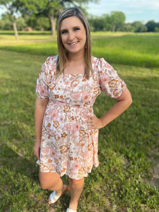 Open Back Floral Dress