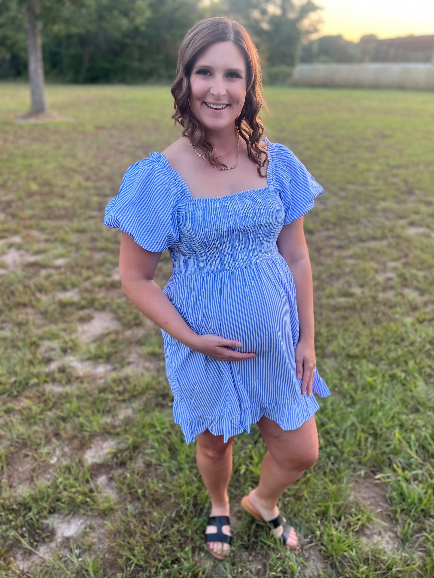 Blue Striped Dress