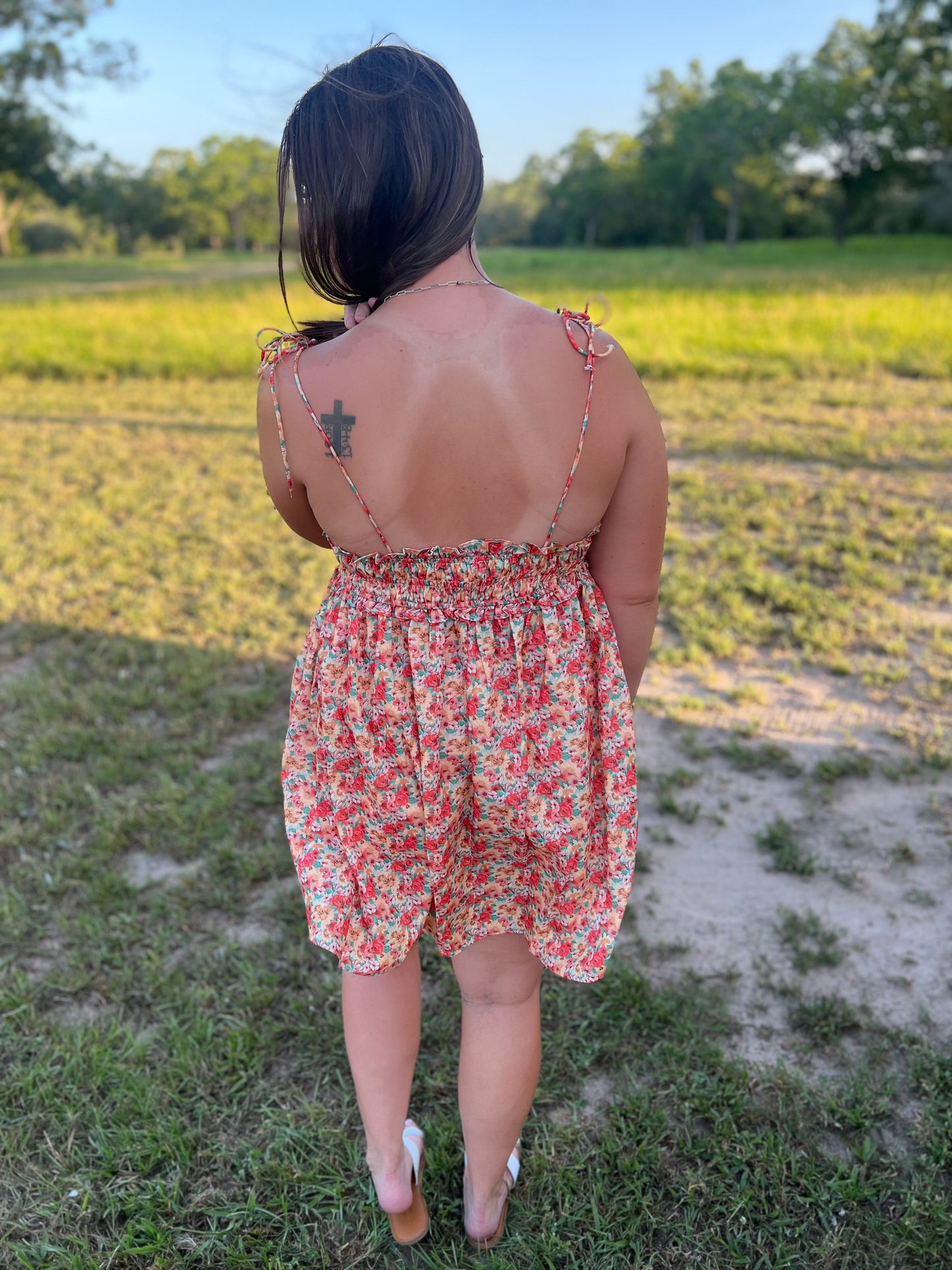 Umgee Floral Tie Dress