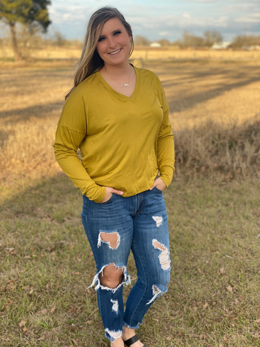 Long Sleeve Mustard Top