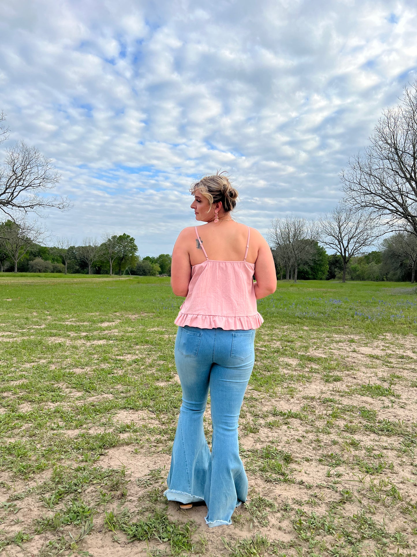 Pink Ruffle Tank Top