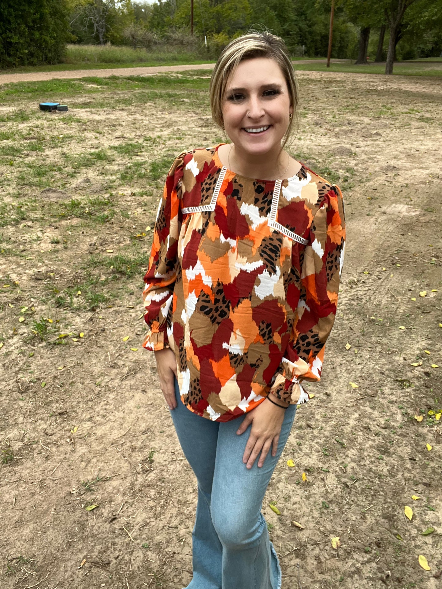 Long Sleeve Leopard Top