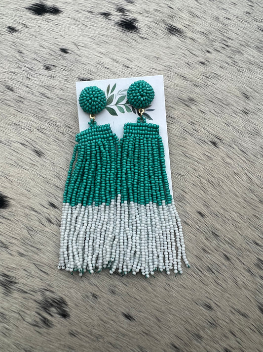 Mint Beaded Earrings