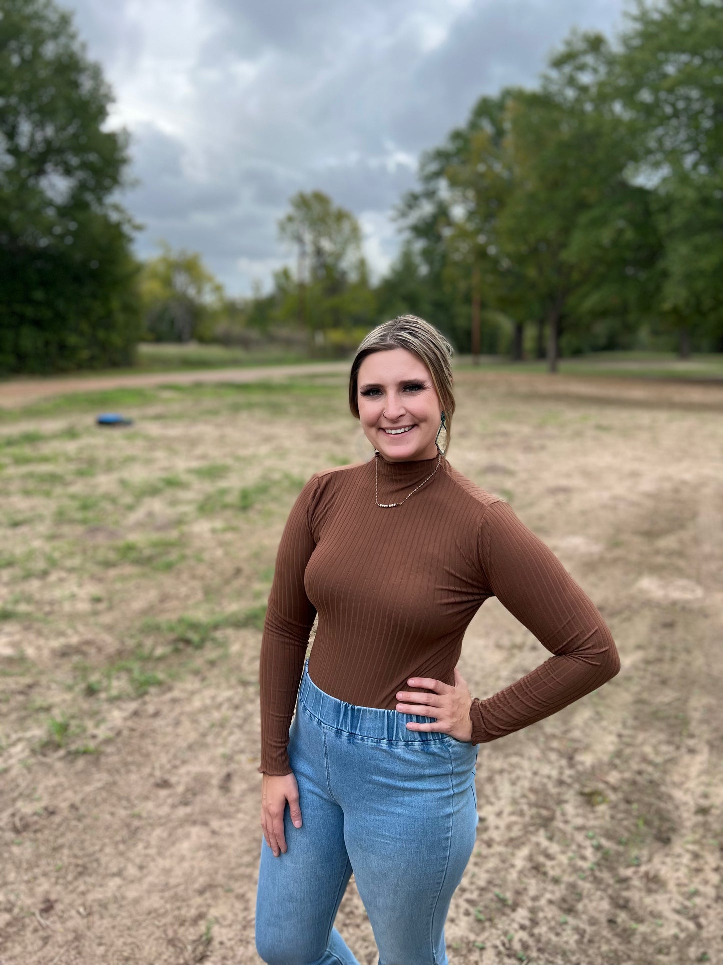 Brown LS Bodysuit