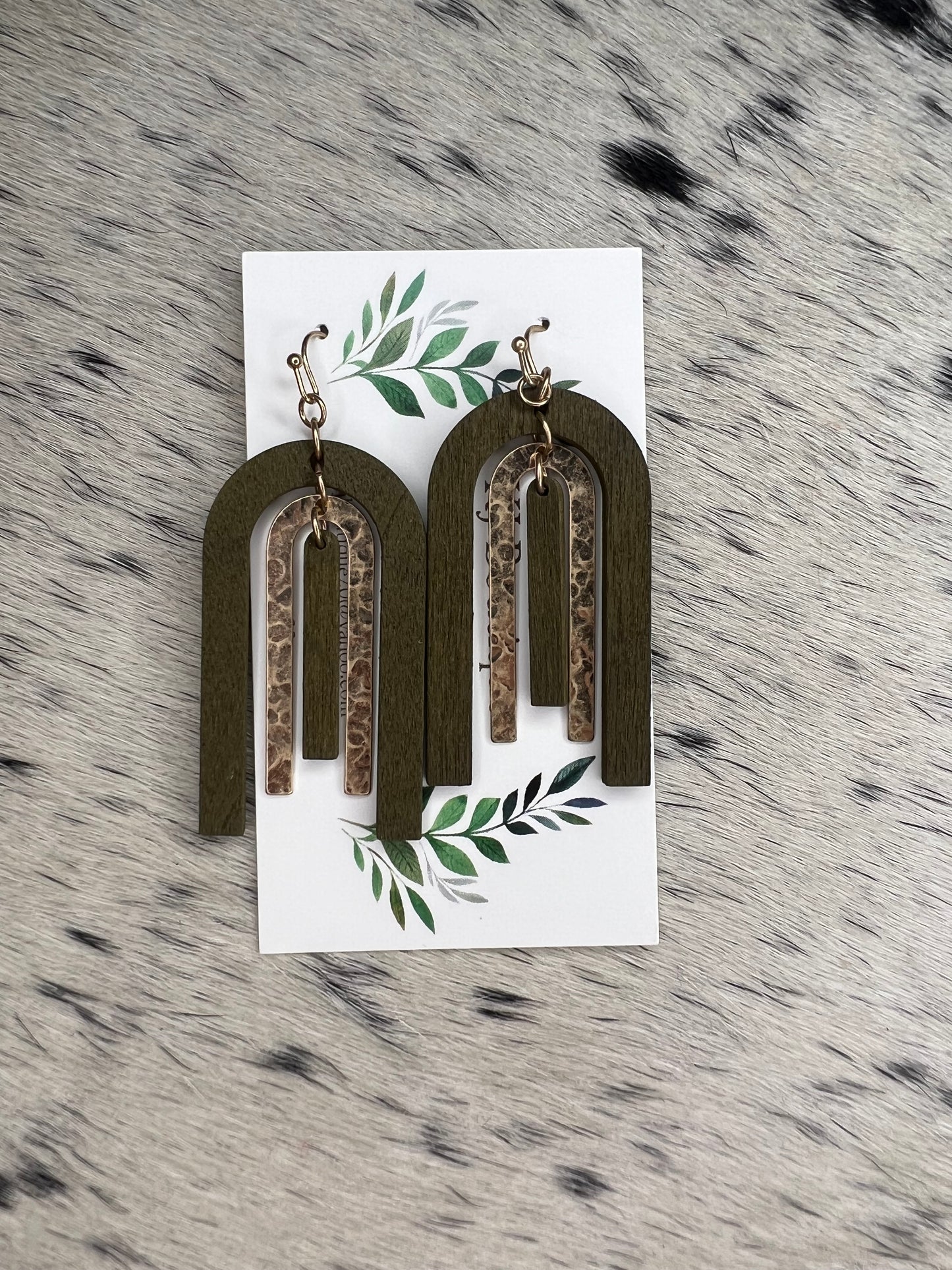Wooden/Metal Earrings Asst