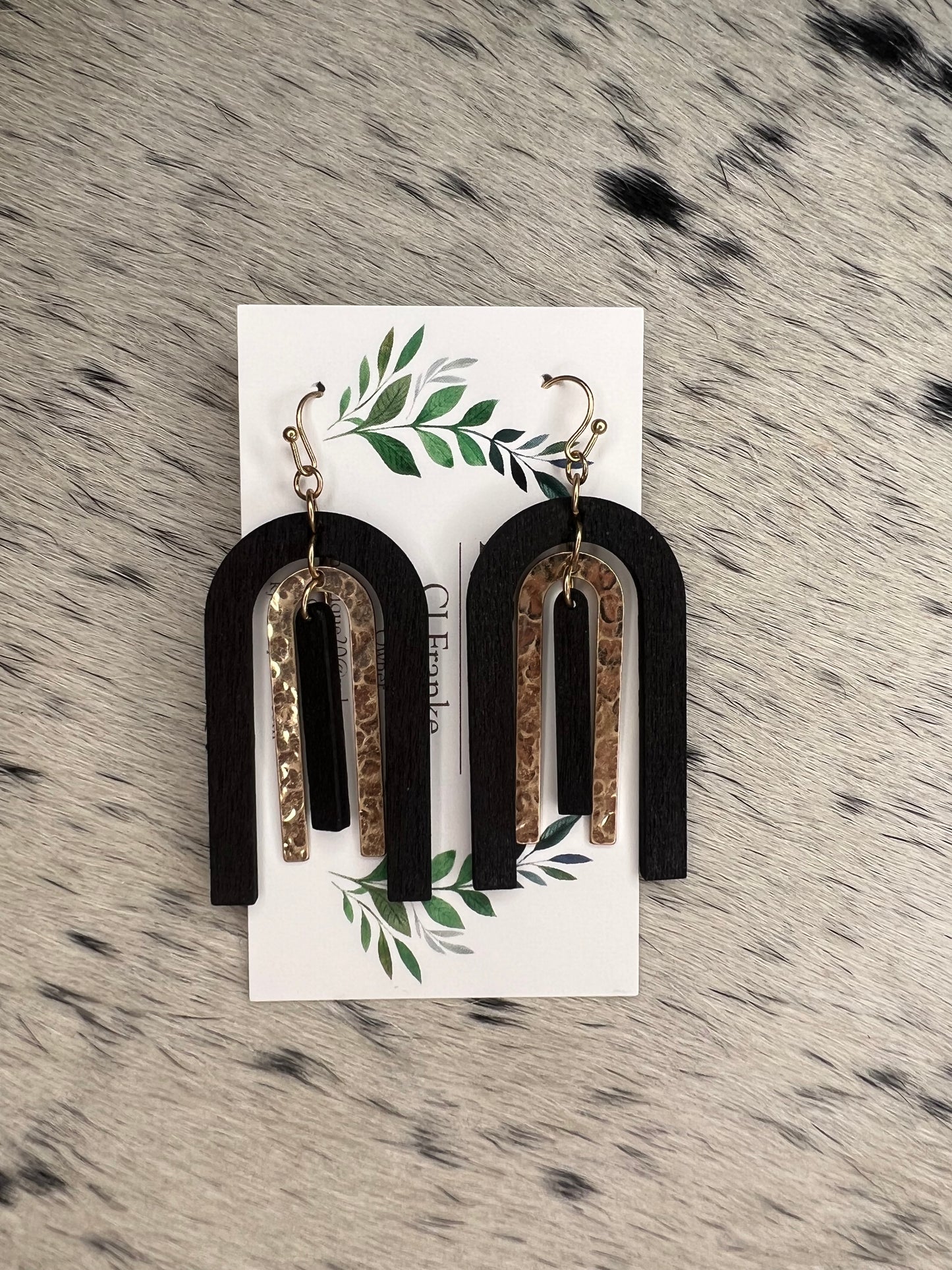 Wooden/Metal Earrings Asst