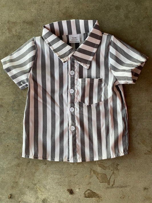 Grey/White Stripe Shirt