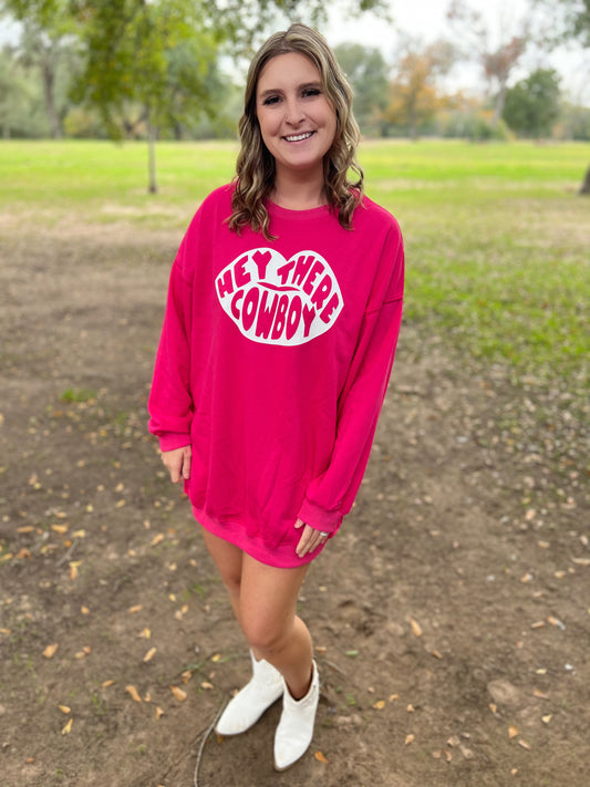 Hey There Cowboy Sweatshirt Dress