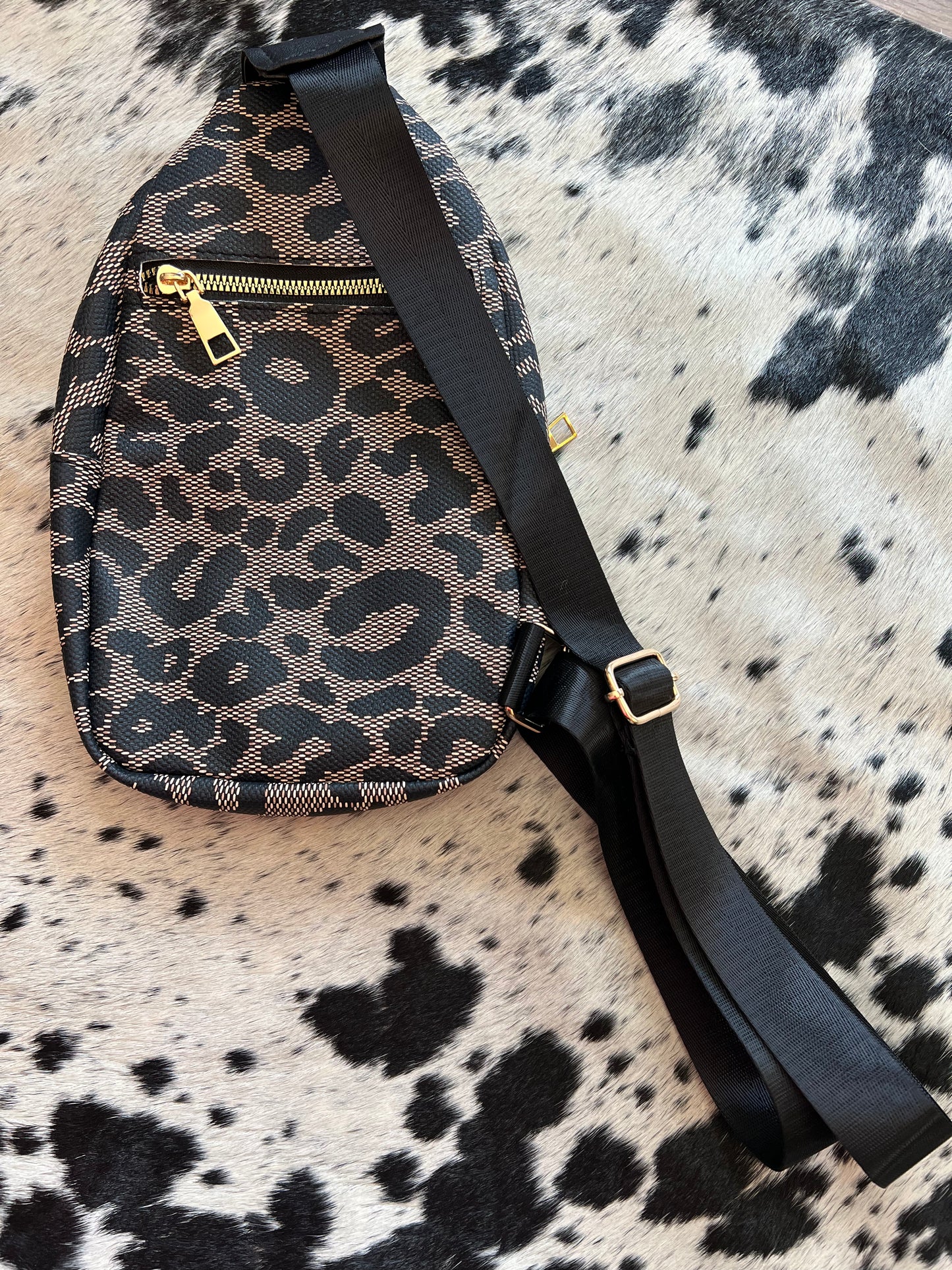 Black Leopard Bum Bag