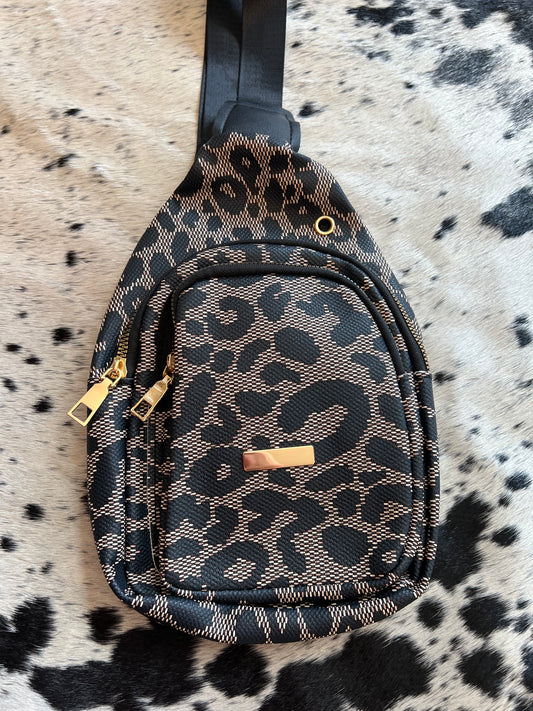 Black Leopard Bum Bag